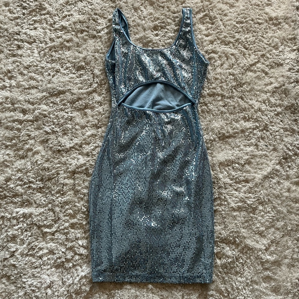 Sequin Cut Out Mini Dress